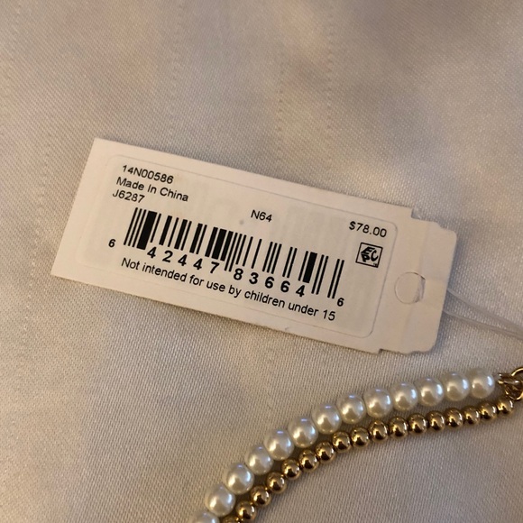 Lauren Ralph Lauren 2PC Layered Necklace Freshwater Pearls Ball Chain Charm NWT - Picture 5 of 13